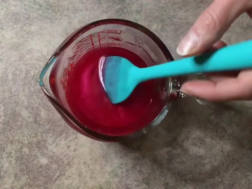 colored melt and pour soap base melted