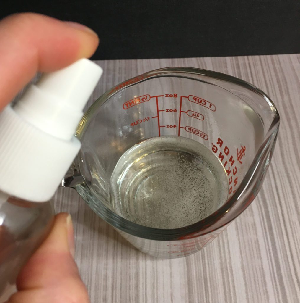 spraying melt and pour with alcohol