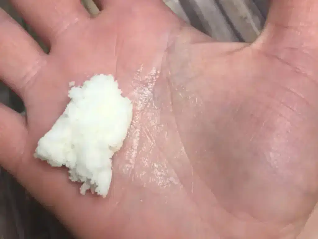 melting shea butter on hand