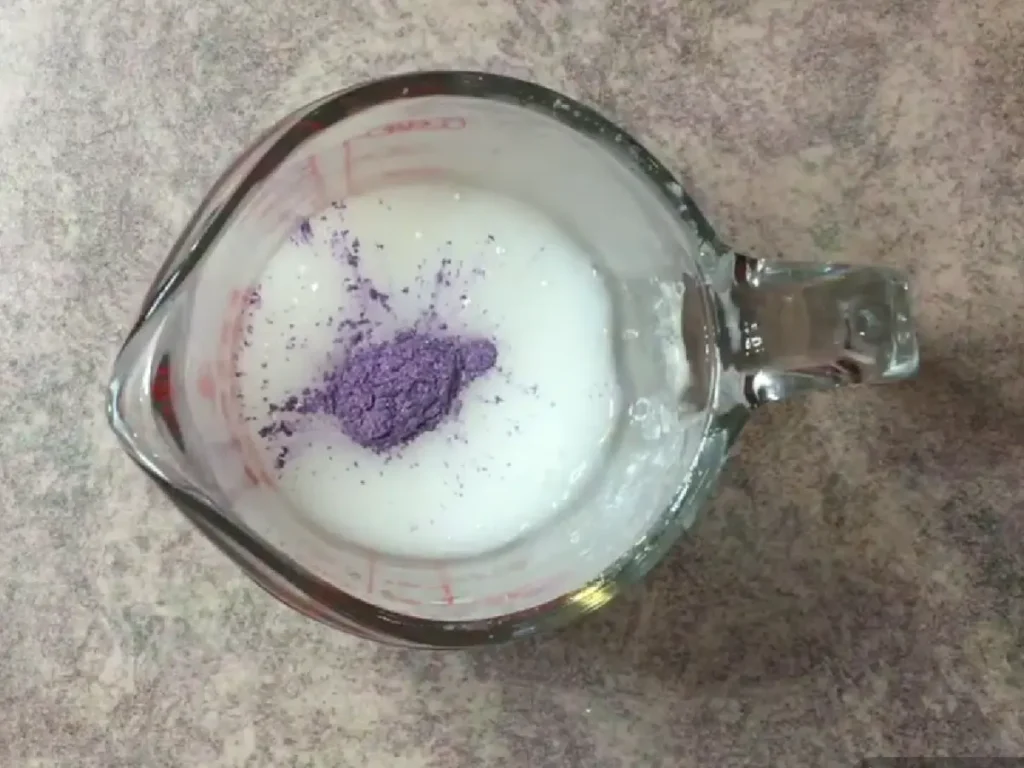 adding purple mica to body wash