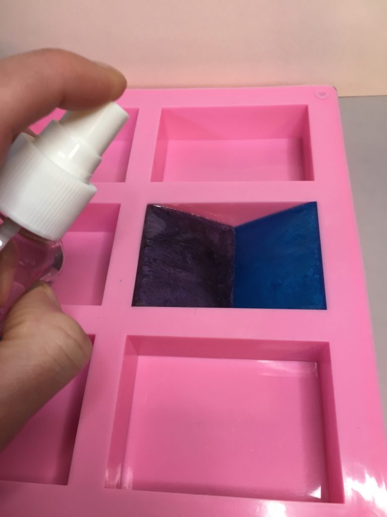 spray layer 1 and 2 for color block soap
