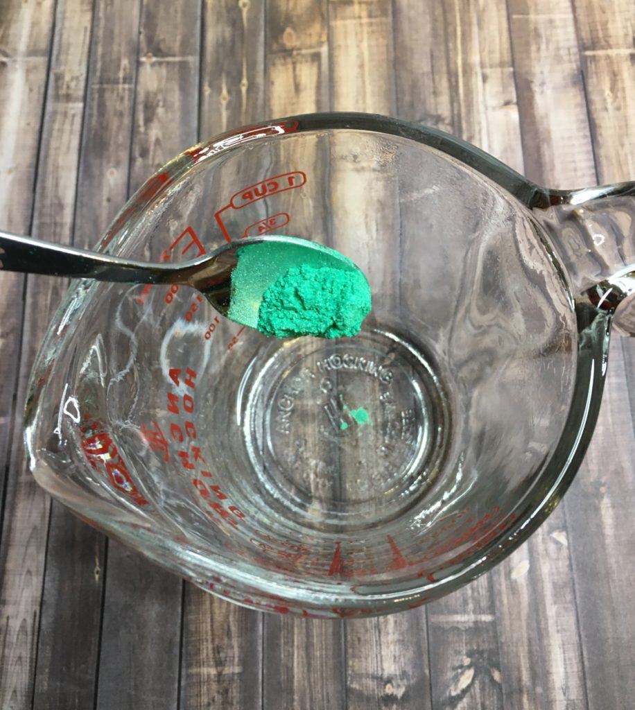 green mica in melt and pour soap