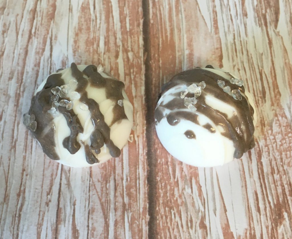 white truffle and brown drizzle melt and pour soap