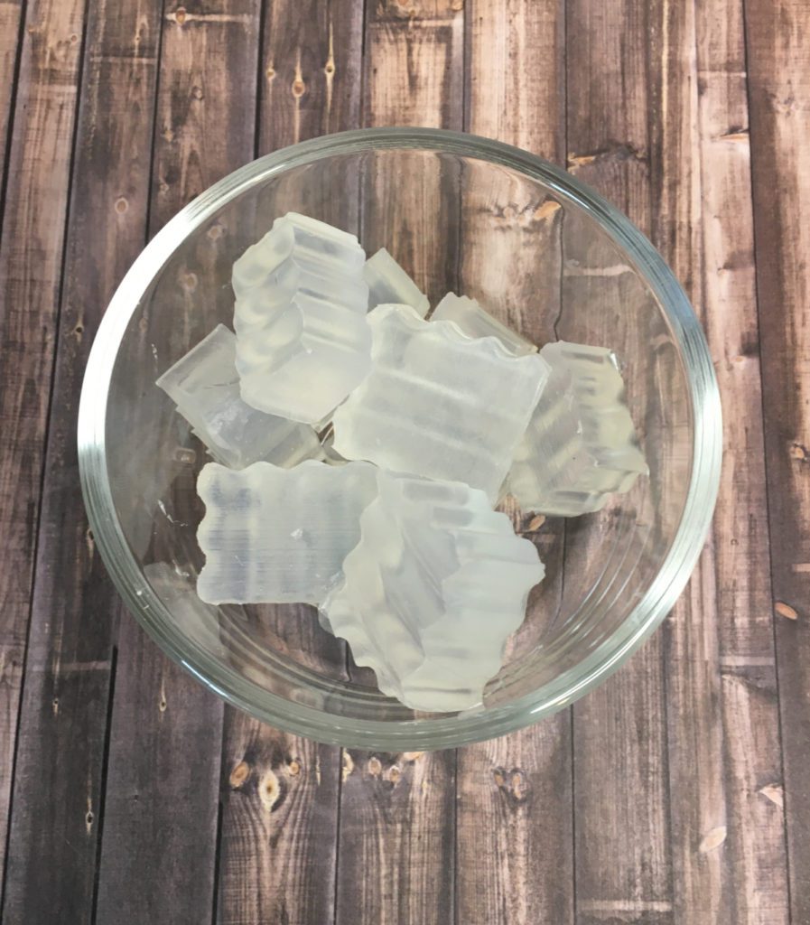 melt and pour soap that has been cut