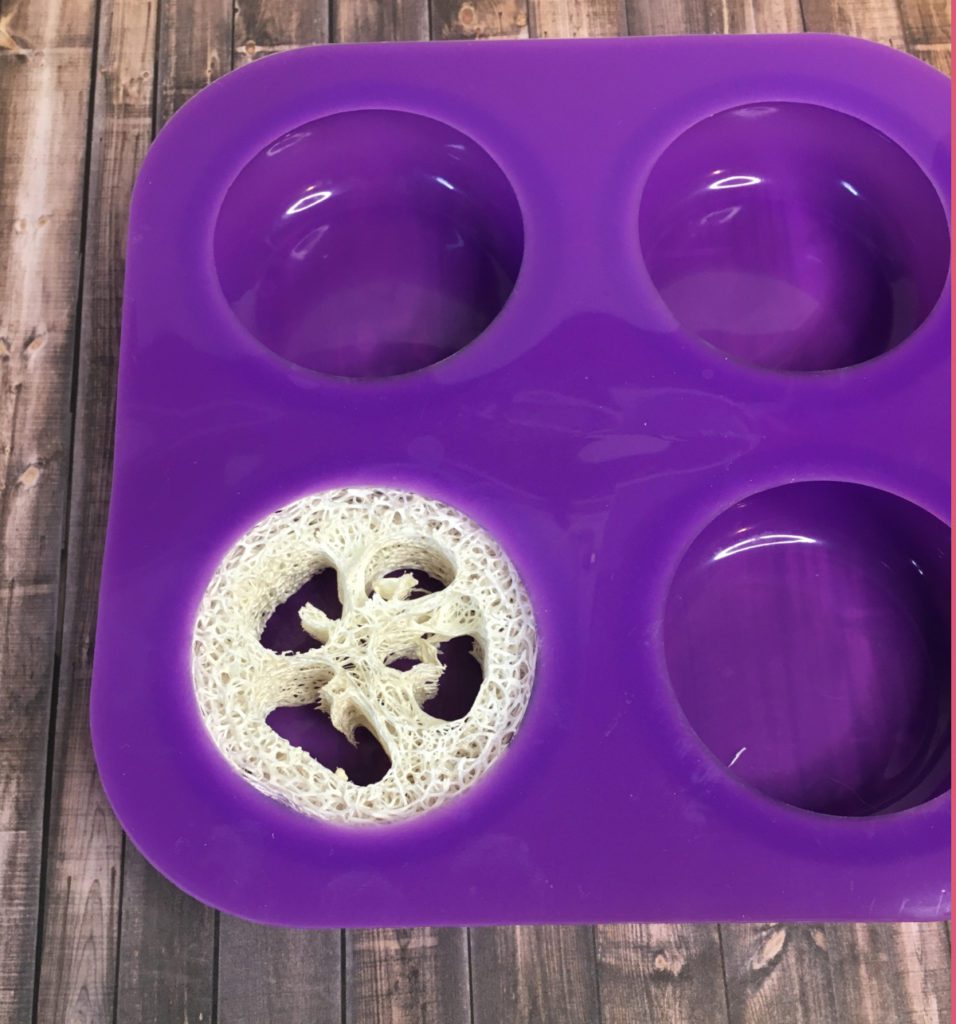 putting luffa in mold