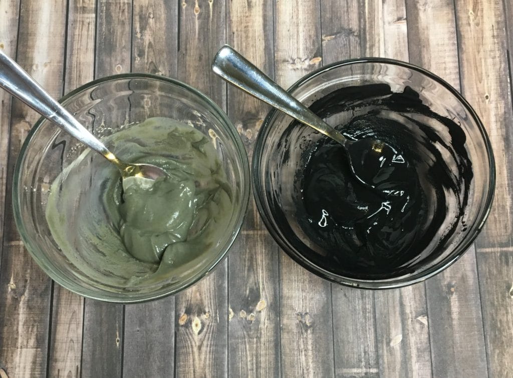 clays mixed with rubbing alcohol to disperse into soap