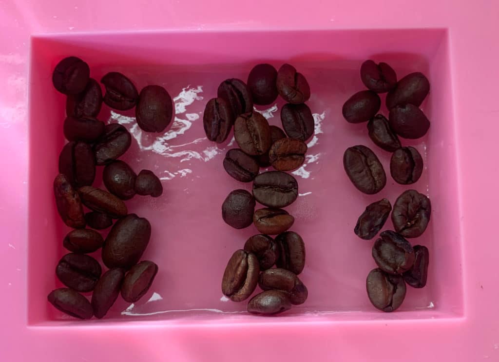 coffee bean on melt and pour soap