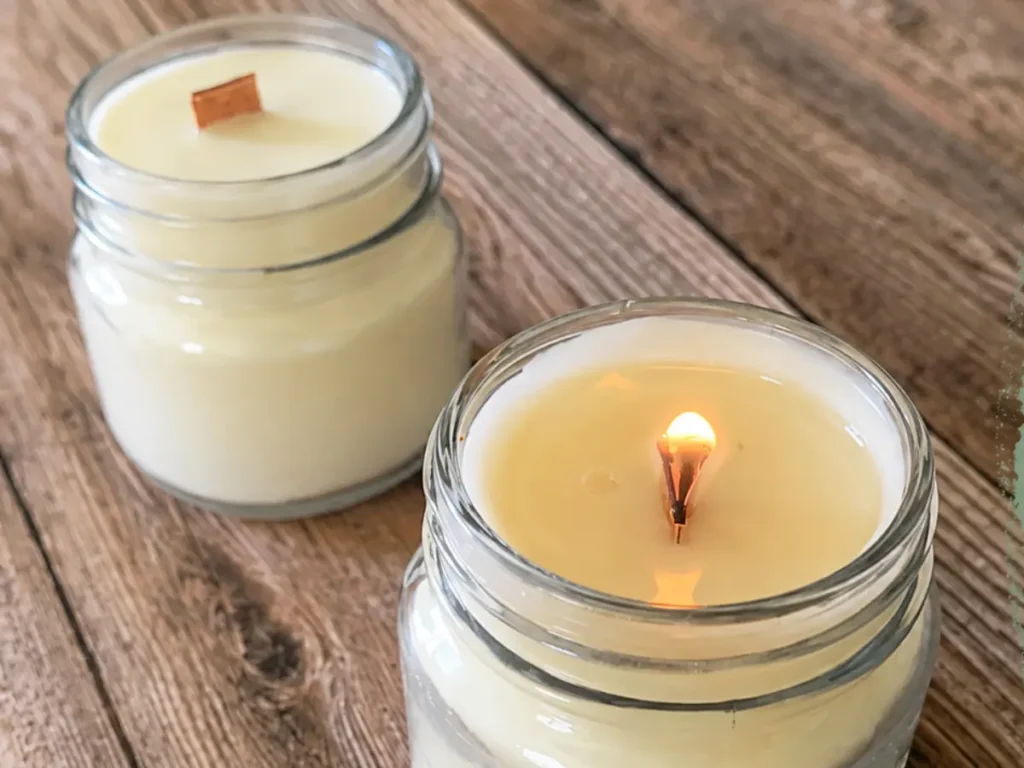 finished beeswax candle