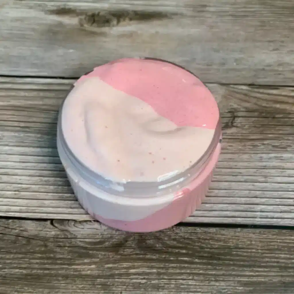 finished sugar scrub 2 colors whipped