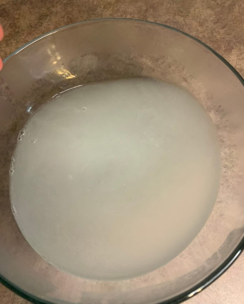 water turning white from bath oil