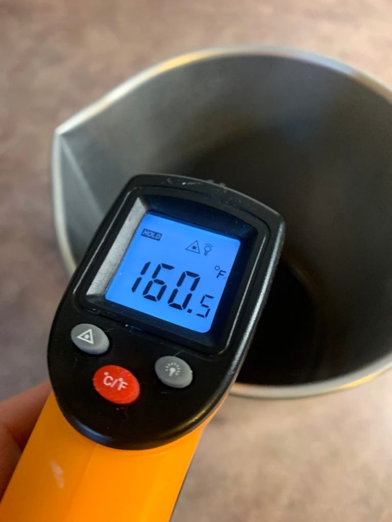 checking wax temperature