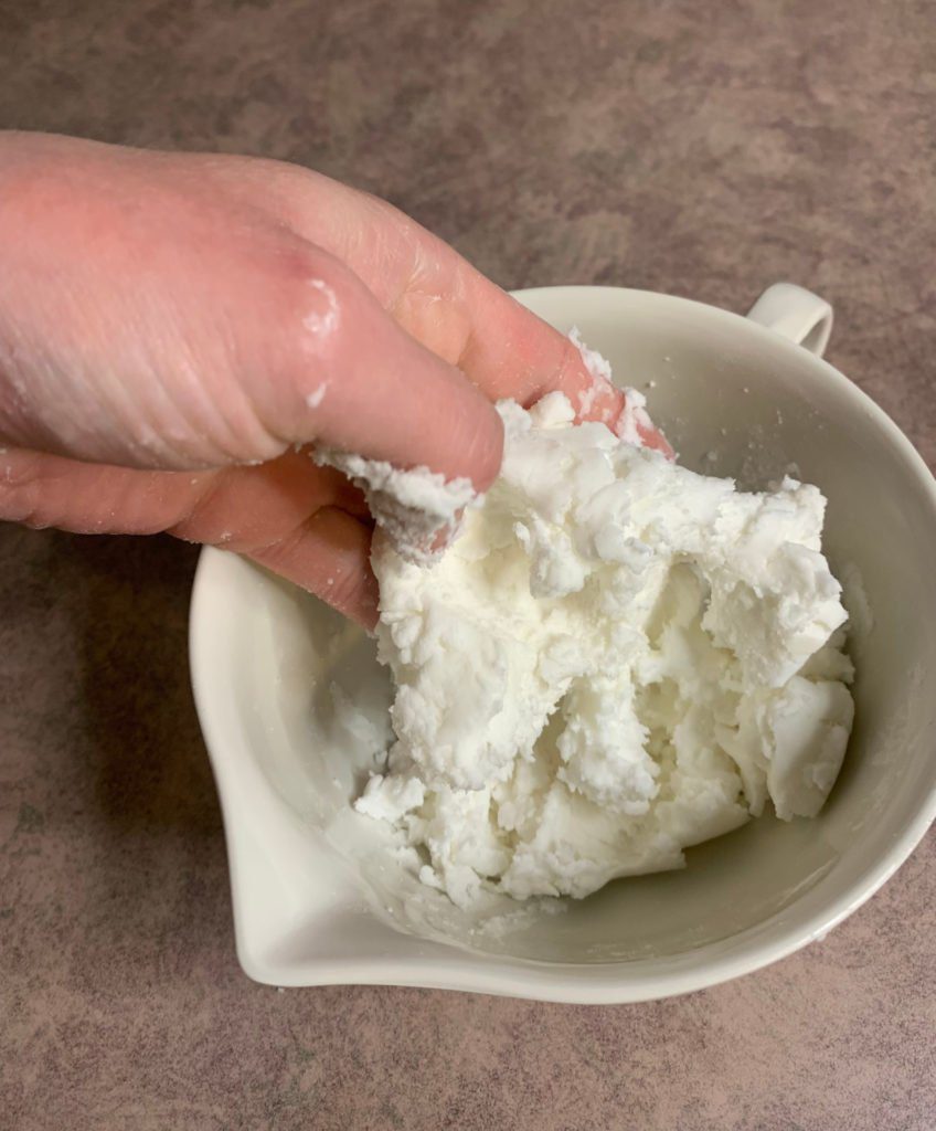 mixing bubble bar ingredients together