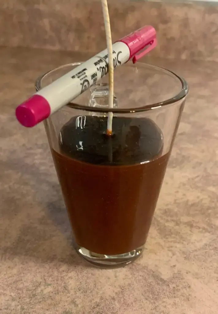 sharpie hold wick in place 