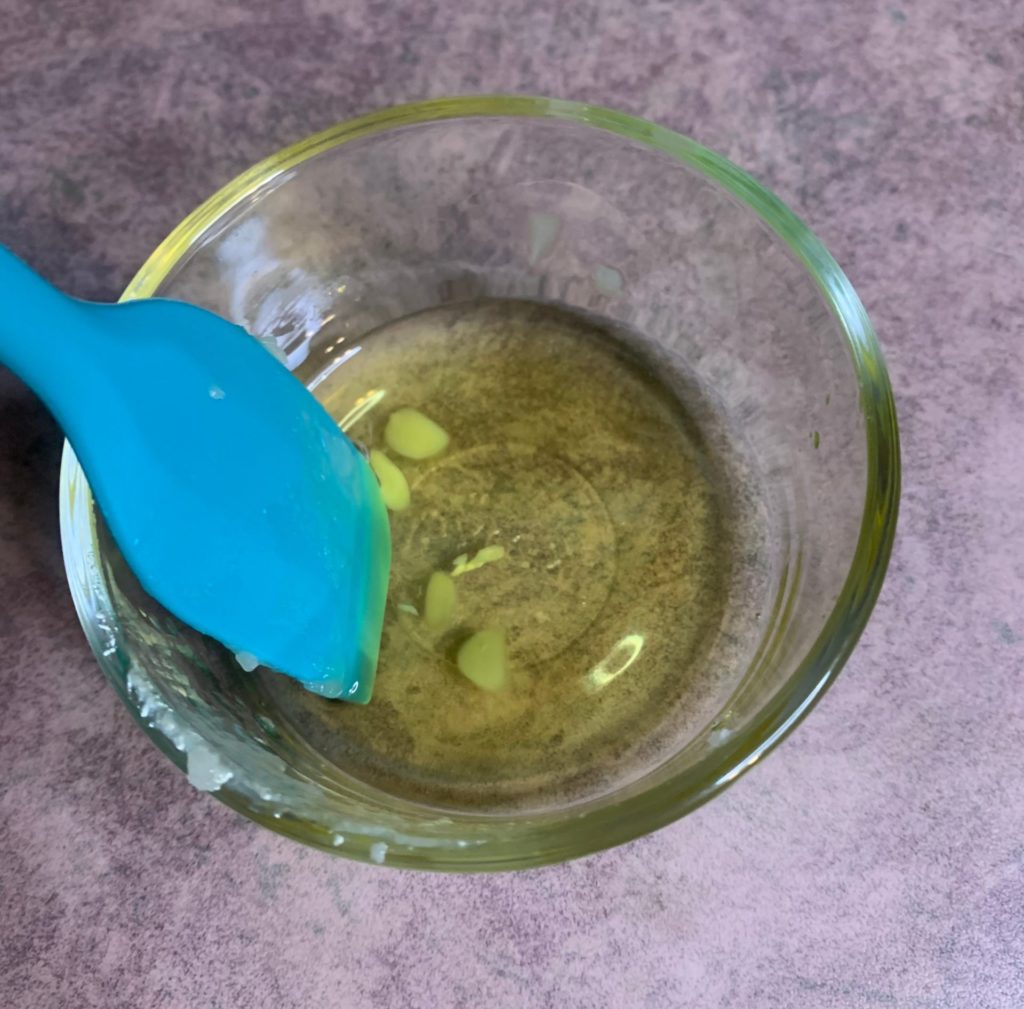 melting lanolin into lip balm