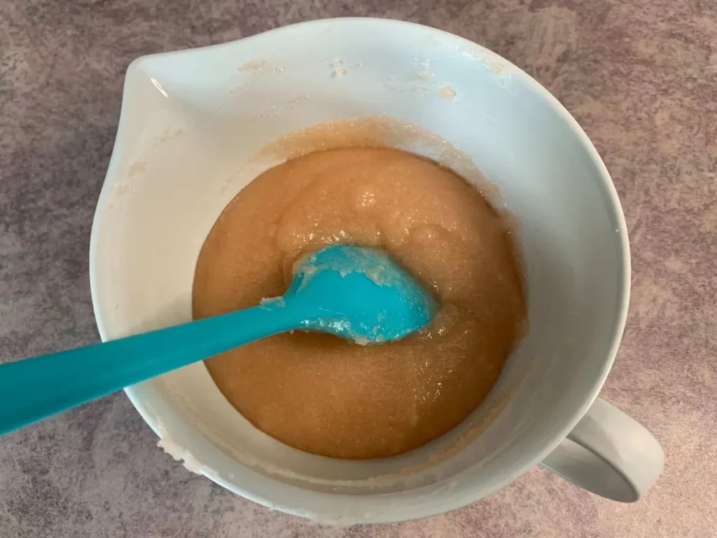 emulsified sugar scrub before cooled