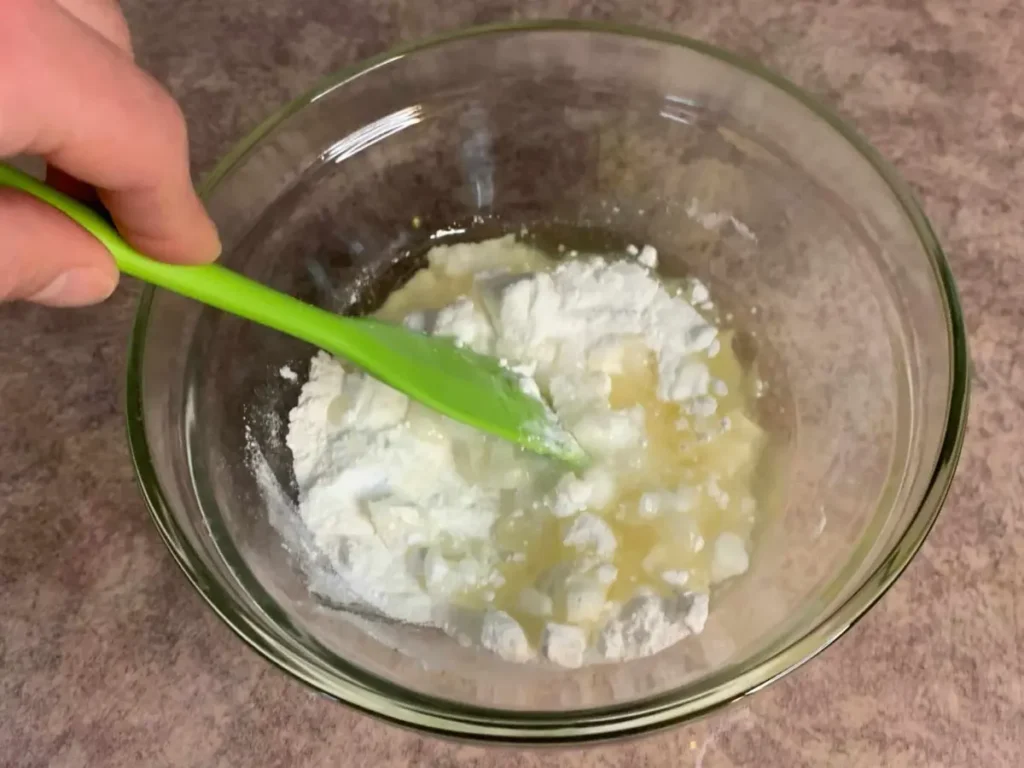 mixing ingredients together for a bubble bar
