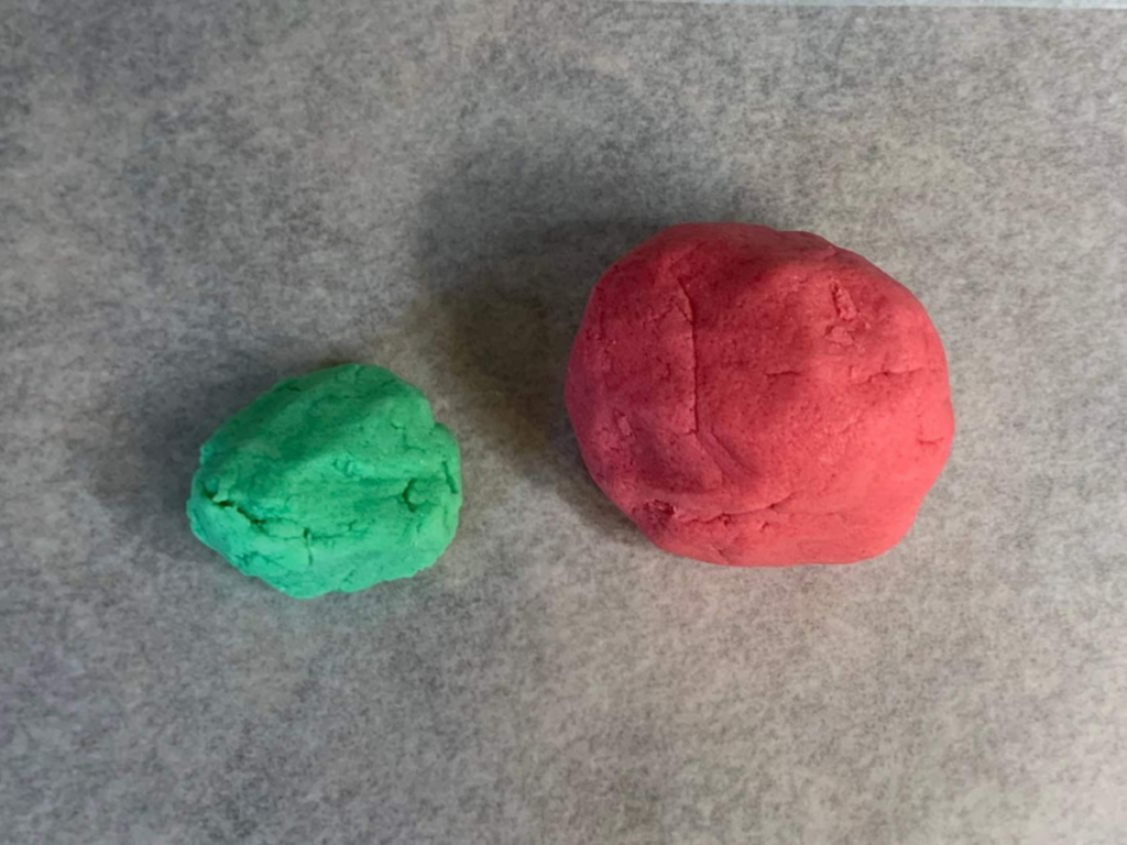 red and green bubble bar colored separated