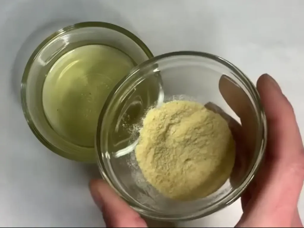 adding pine rosing to melted beeswax mixture