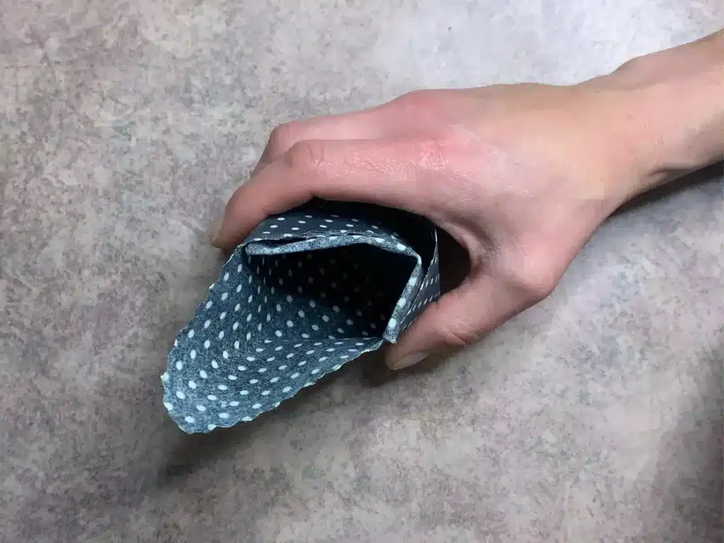 beeswax wrap showing the pouch opened