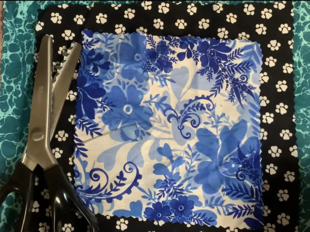 cotton fabric and scissors
