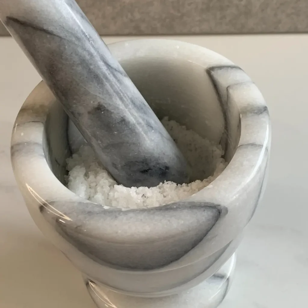 crushing up dead sea salt
