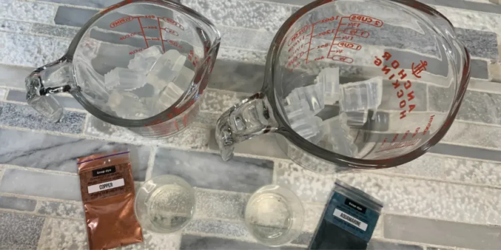 clear melt and pour, fragrance and mica