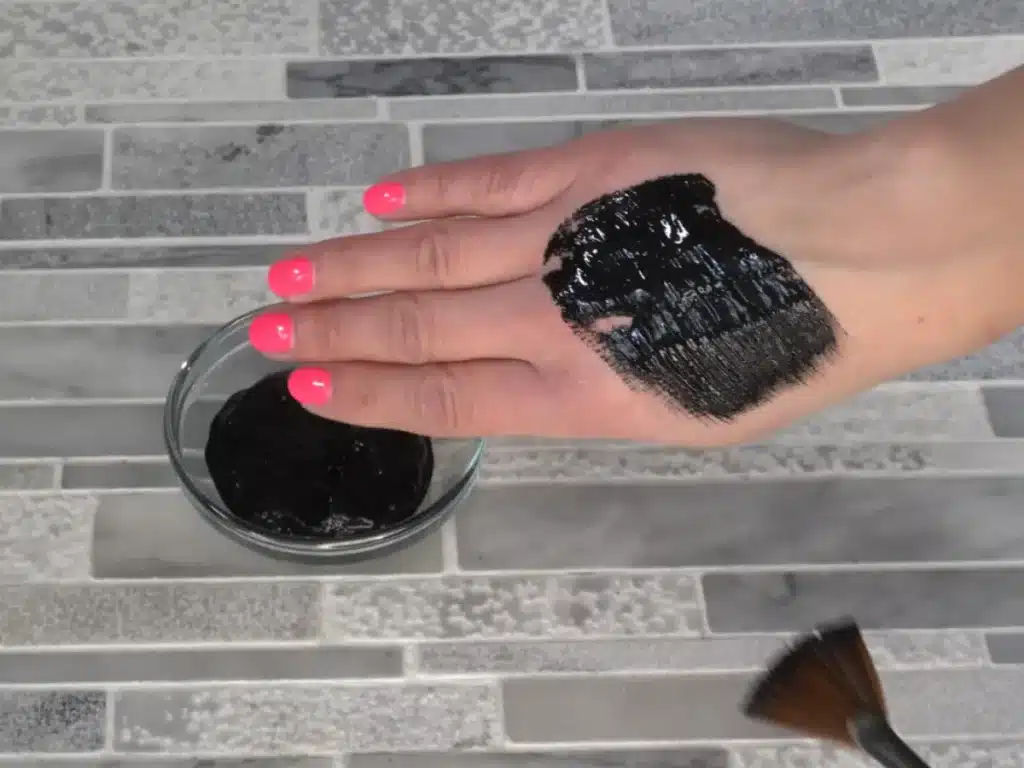 activated charcoal face mask showing consistency