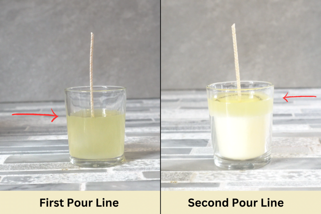 candle pour lines