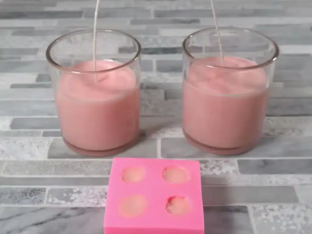 allowing candles and embeds to cool before adding whipped top