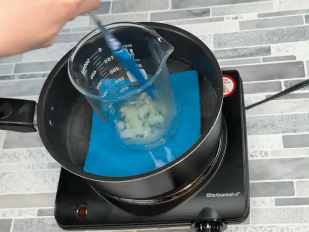 heating oil phase on double boiler