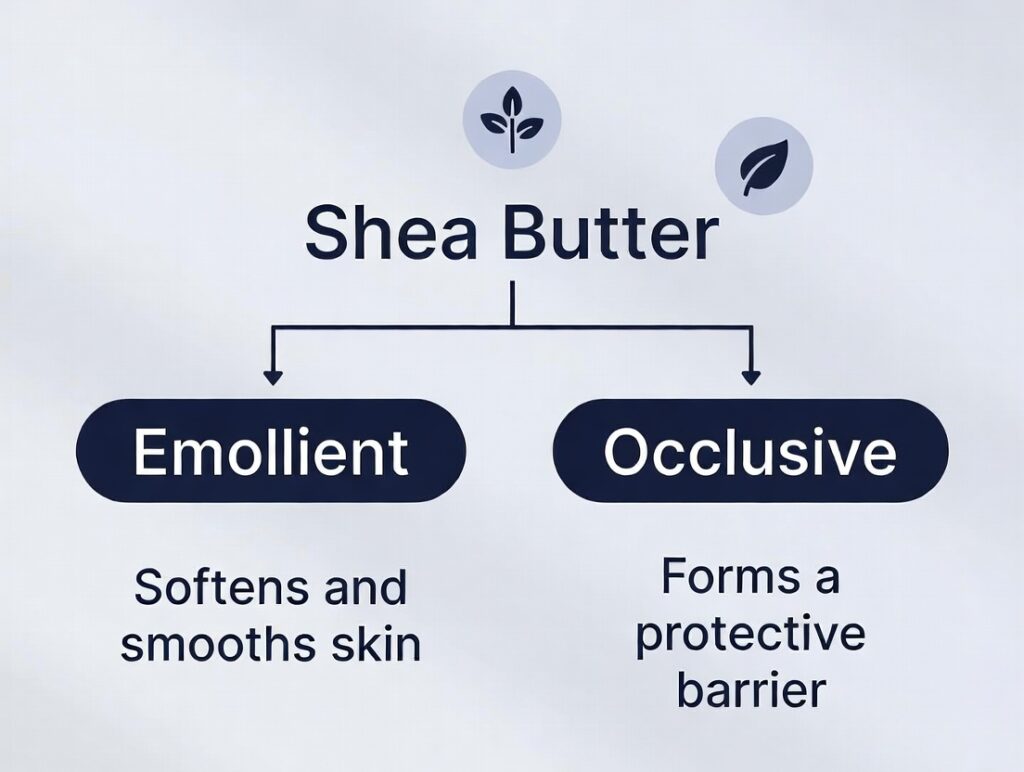 shea butter is an emollient and occlusive