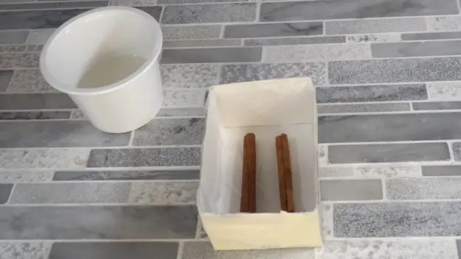cinnamon sticks arranged for silicone mold making