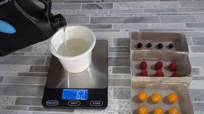 measuring silicone for mold making