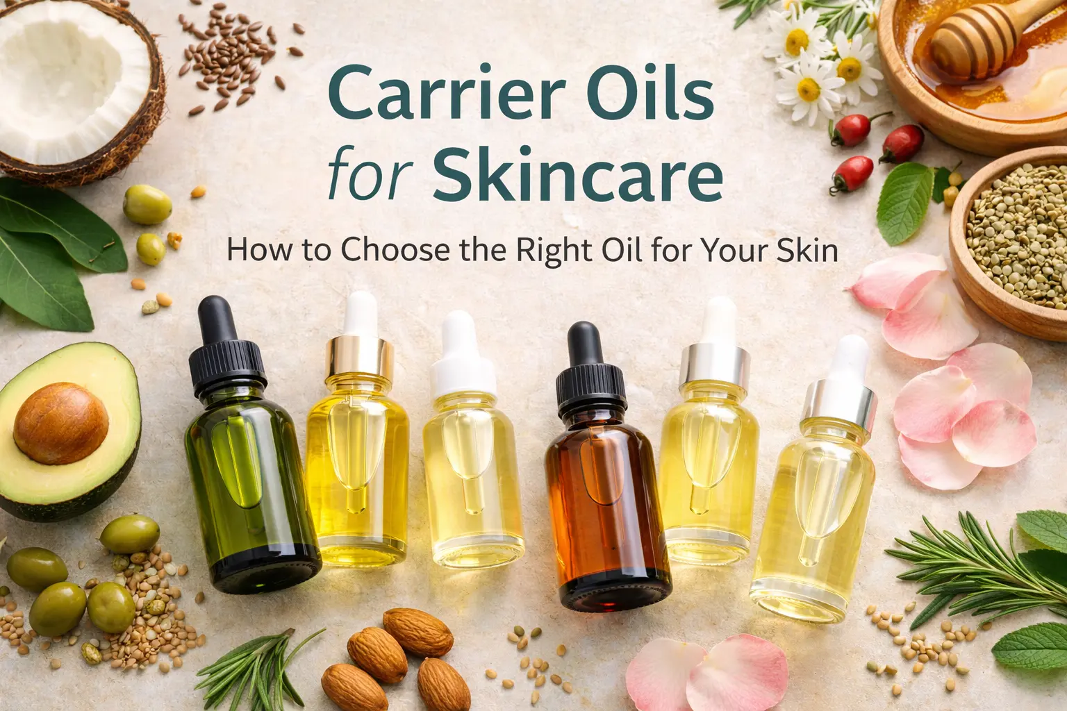 carrier oils for skincare how to choose the right oil for yourskin type