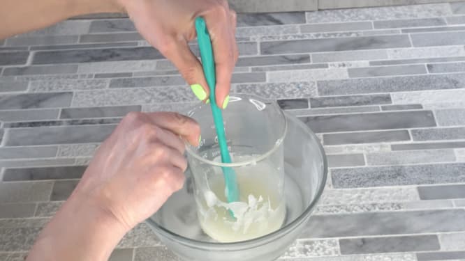 cooling oils and butters on ice bath for whipped body scrub