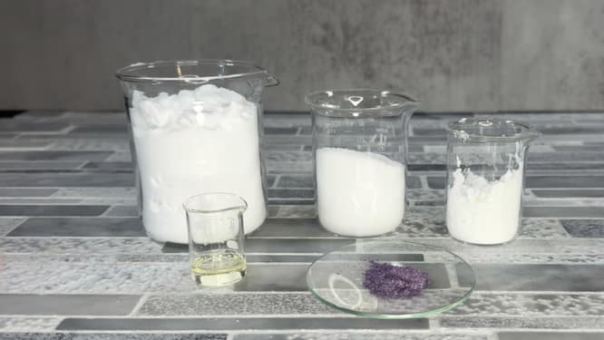 ingredients for lavender shower steamers baking soda citric acid essential oil