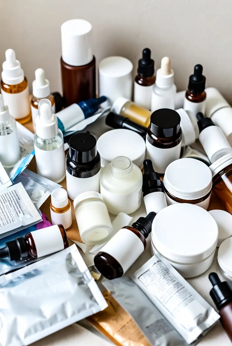 Pile of many ingredients OR cluttered setup