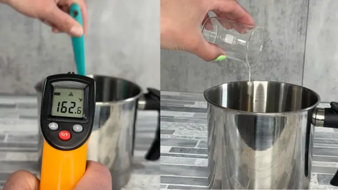 proper temperature and adding fragrance oil to soy wax