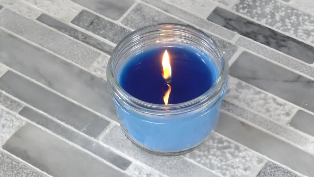 doing a burn test where the candle is burning all the way to edge of jar