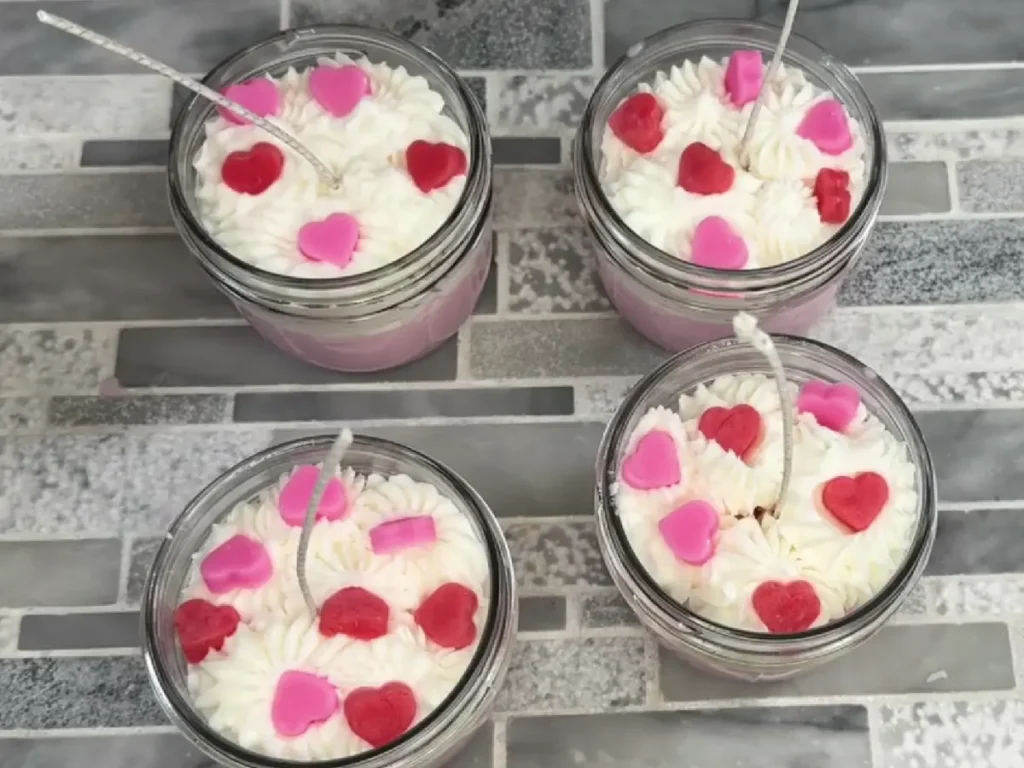 heart whipped candles that are finished before wicks are cut