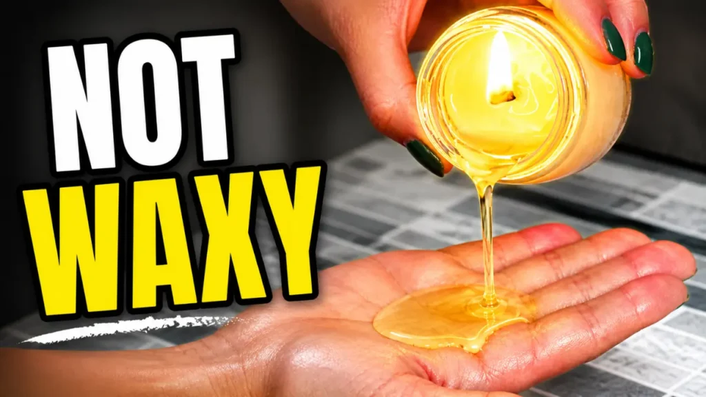 massage candle being poured on hand