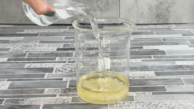 mixing emulsified body butter turning from thin to creamy
