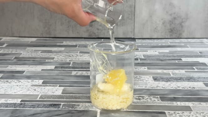 cuticle heat phase ingredients going into a heat safe container