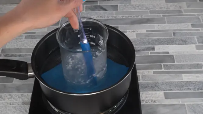 melting water phase ingredients on a double boiler