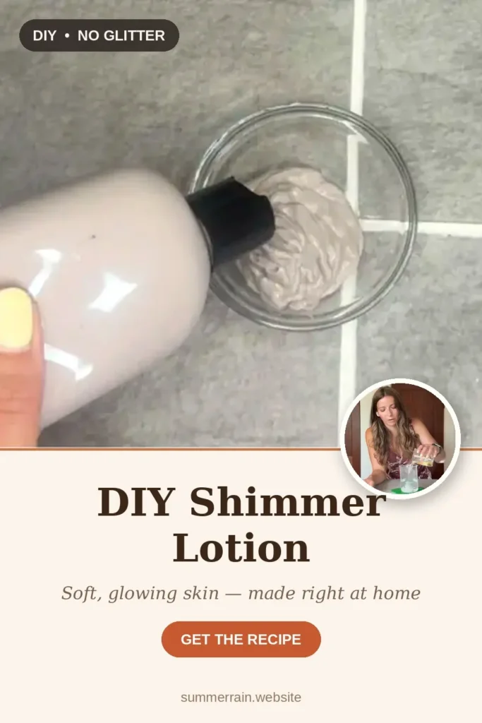 DIY Shimmer Lotion no glitter