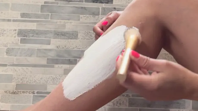 applying diy shaving cream