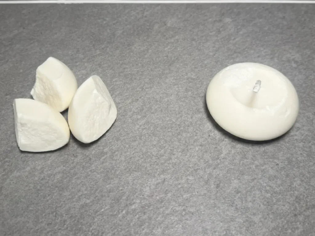 broken candles with softer soy wax