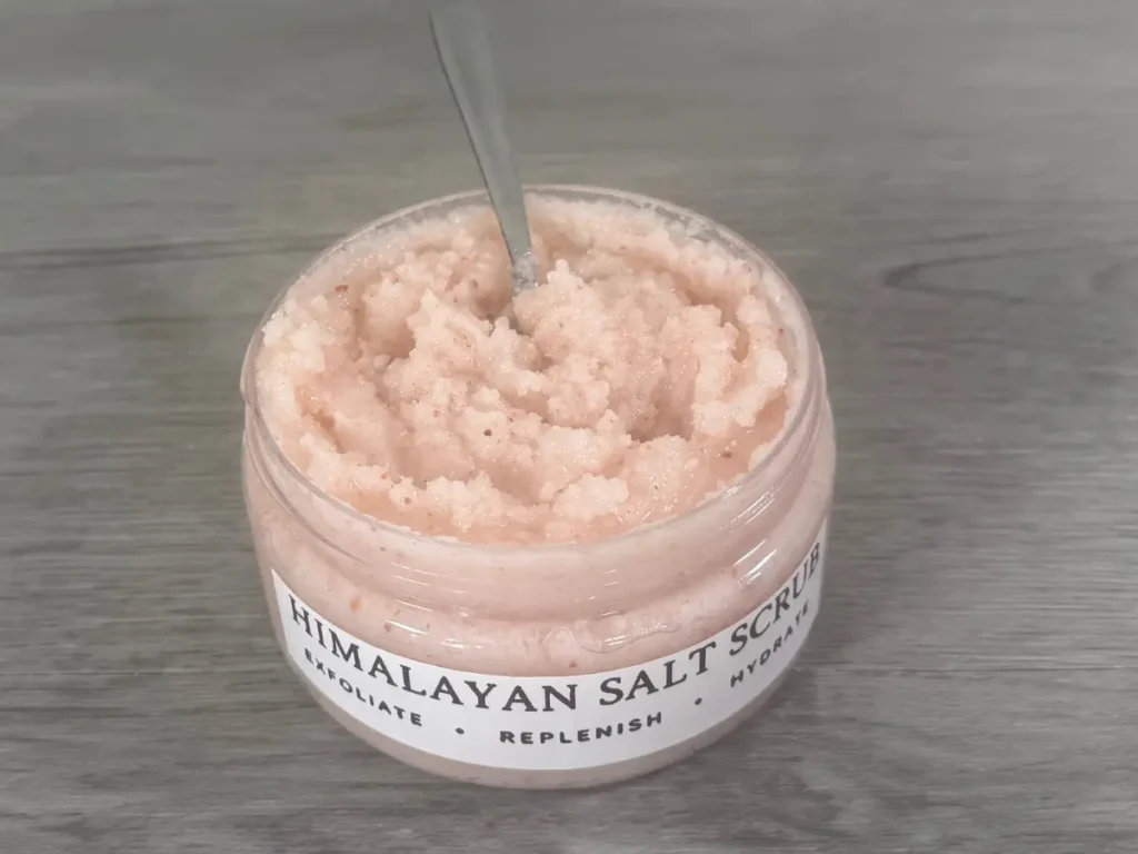 finished emulsified Himalayan salt scrub