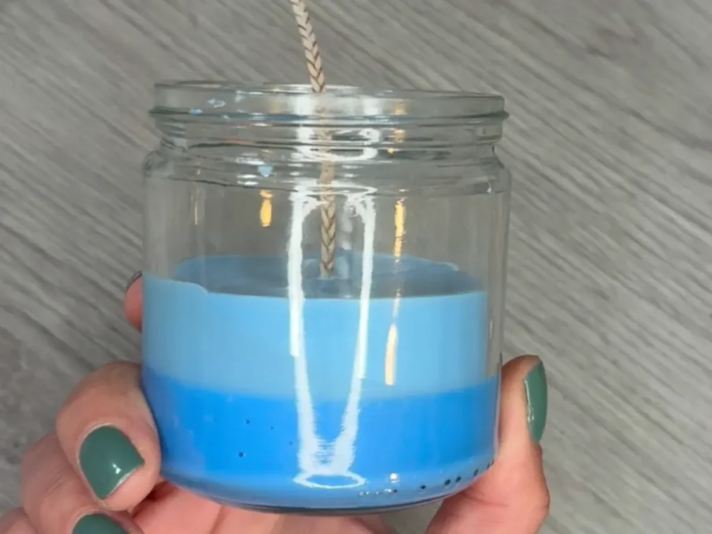 layer 1 and 2 poured into a candle