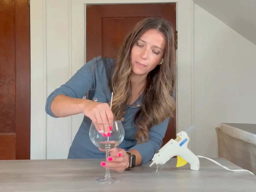 placing candle wick